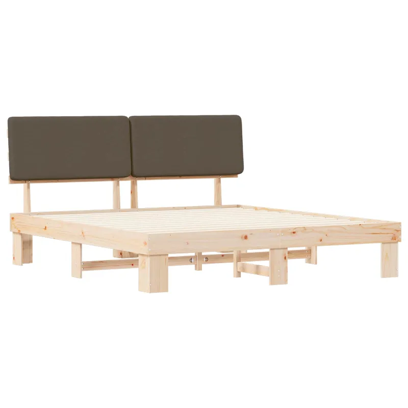 Lovo rėmas su apmuštu galvūgaliu Taupe 200 x 200 cm