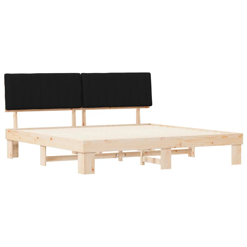 Lovo rėmas su apmuštu galvūgaliu Juoda 200 x 200 cm