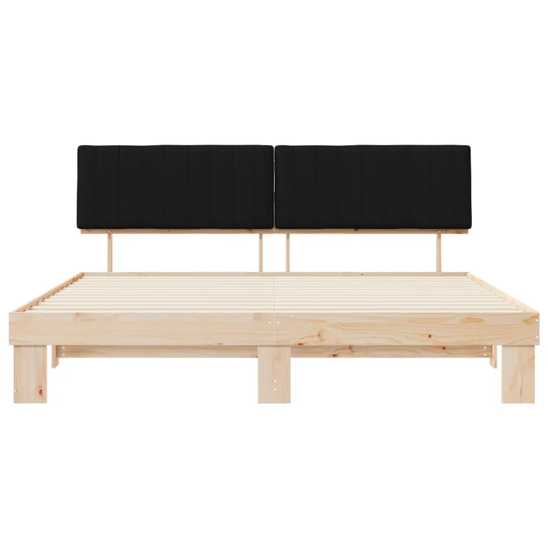 Lovo rėmas su apmuštu galvūgaliu Juoda 200 x 200 cm
