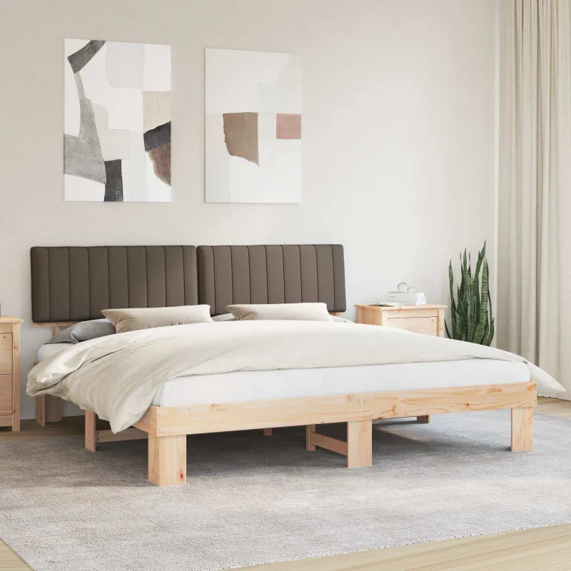 Lovo rėmas su apmuštu galvūgaliu Taupe 200 x 200 cm