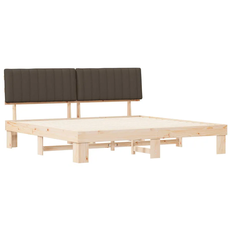 Lovo rėmas su apmuštu galvūgaliu Taupe 200 x 200 cm