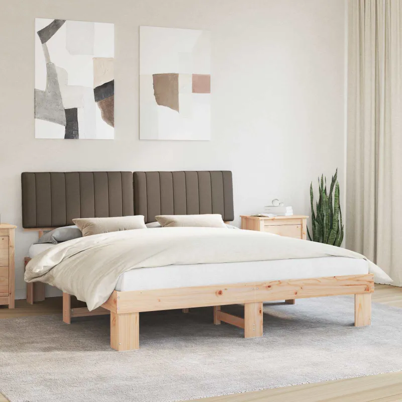 Lovo rėmas su apmuštu galvūgaliu Taupe 180 x 200 cm