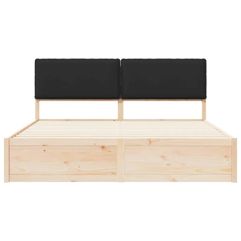 Lovo rėmas su apmuštu galvūgaliu Juoda 200 x 200 cm