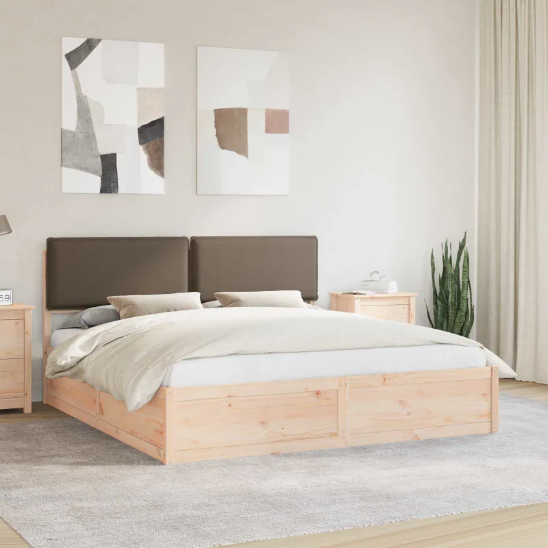 Lovo rėmas su apmuštu galvūgaliu Taupe 200 x 200 cm