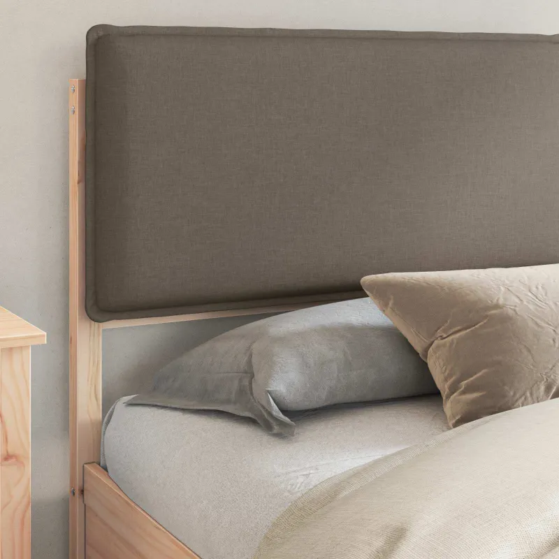Lovo rėmas su apmuštu galvūgaliu Taupe 200 x 200 cm