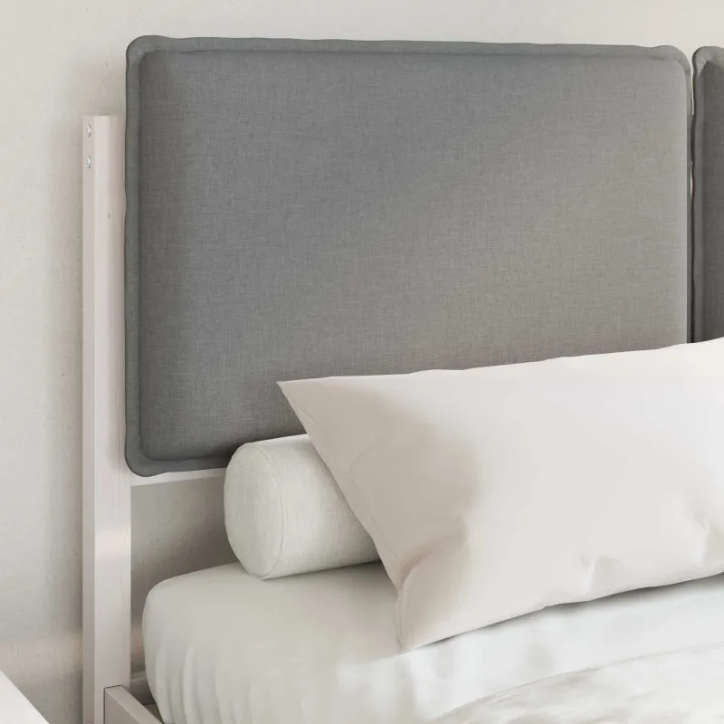 Lovo rėmas su apmuštu galvūgaliu Šviesiai pilka 140 x 200 cm