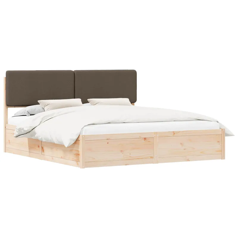 Lovo rėmas su apmuštu galvūgaliu Taupe 200 x 200 cm