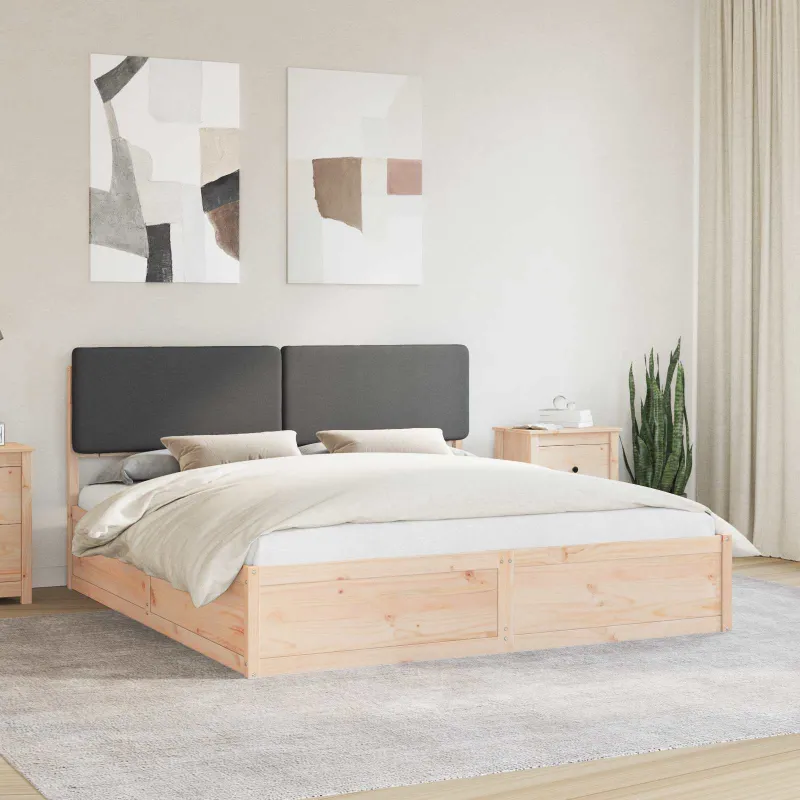 Lovo rėmas su apmuštu galvūgaliu Tamsiai pilka 180 x 200 cm