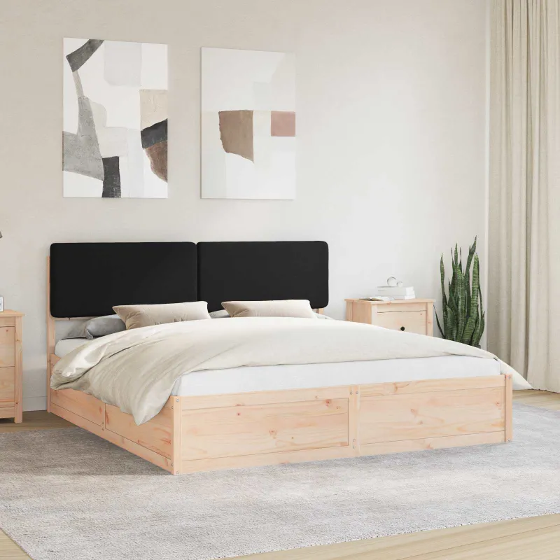 Lovo rėmas su apmuštu galvūgaliu Juoda 180 x 200 cm