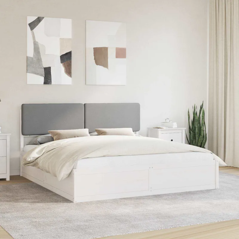 Lovo rėmas su apmuštu galvūgaliu Šviesiai pilka 180 x 200 cm