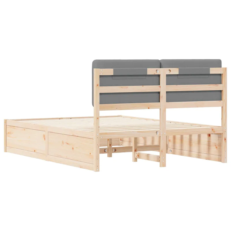 Lovo rėmas su apmuštu galvūgaliu Šviesiai pilka 135 x 190 cm