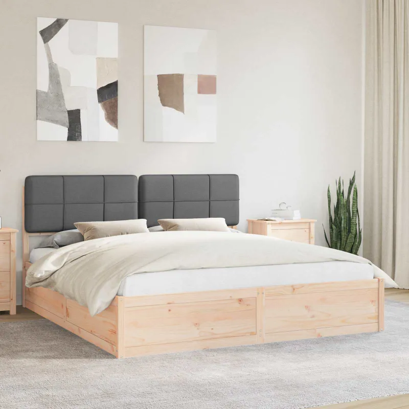 Lovo rėmas su apmuštu galvūgaliu Tamsiai pilka 180 x 200 cm