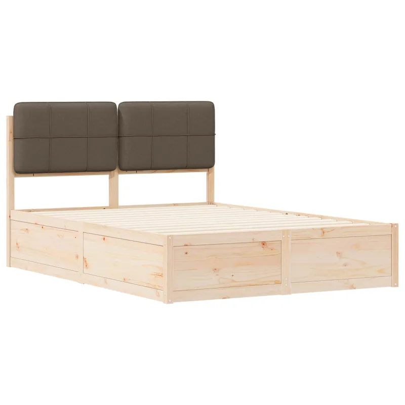 Lovo rėmas su apmuštu galvūgaliu Taupe 140 x 200 cm