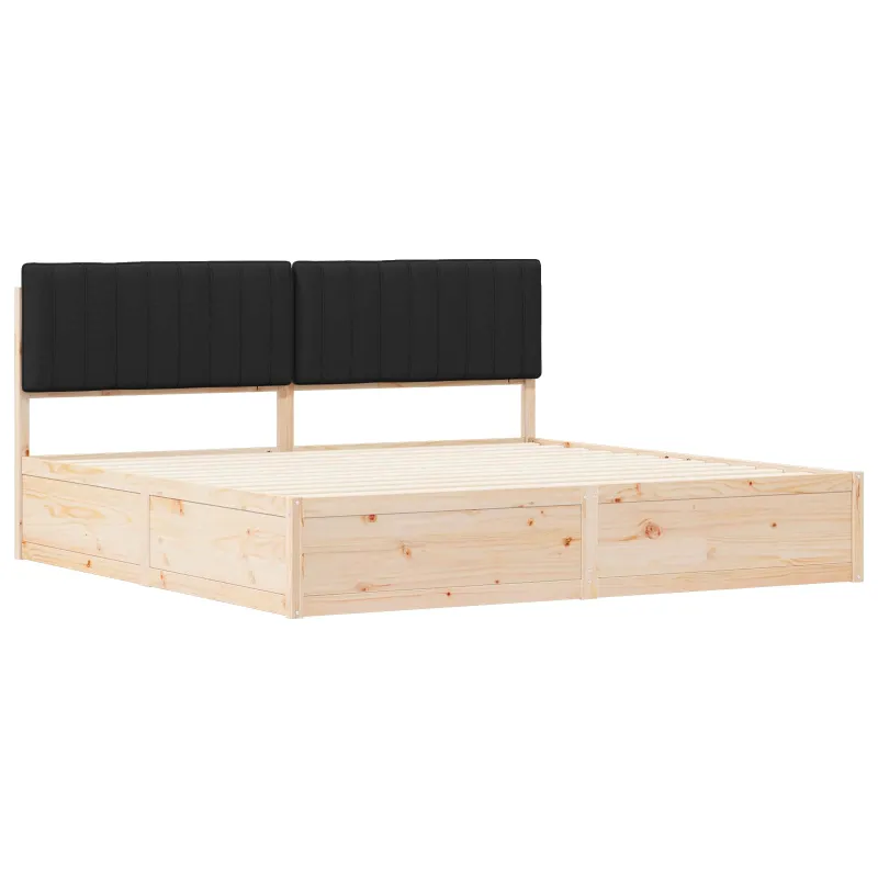 Lovo rėmas su apmuštu galvūgaliu Juoda 200 x 200 cm
