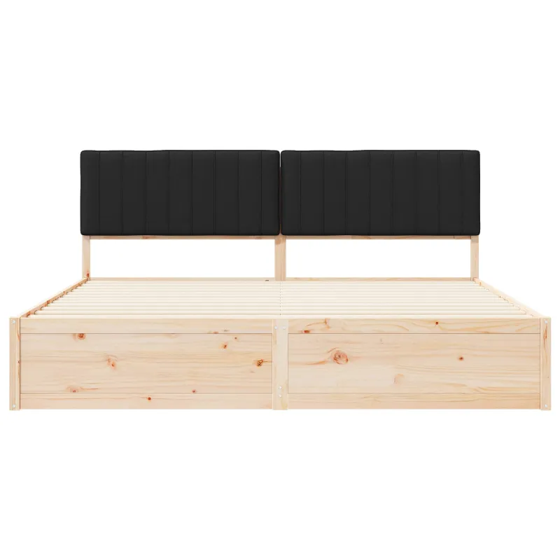 Lovo rėmas su apmuštu galvūgaliu Juoda 200 x 200 cm