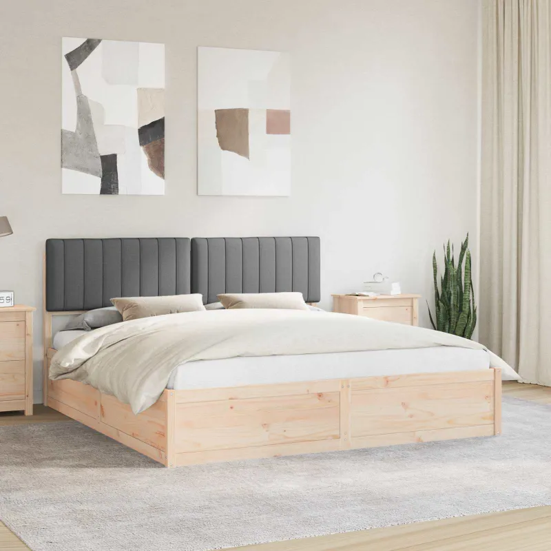 Lovo rėmas su apmuštu galvūgaliu Tamsiai pilka 180 x 200 cm