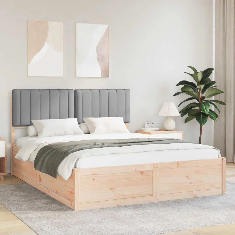 Lovo rėmas su apmuštu galvūgaliu Šviesiai pilka 150 x 200 cm