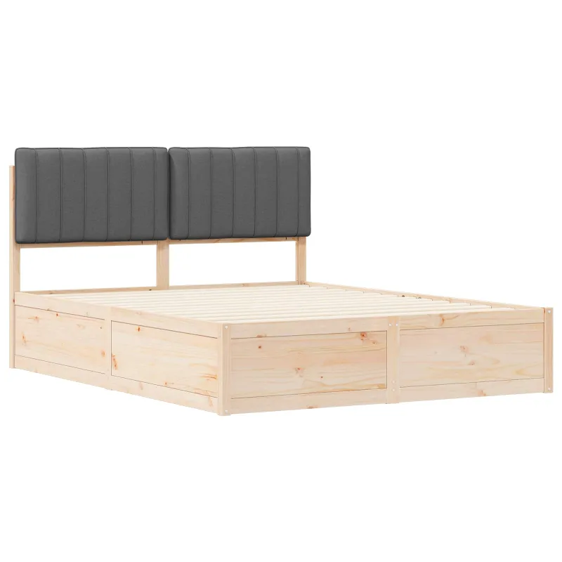 Lovo rėmas su apmuštu galvūgaliu Tamsiai pilka 150 x 200 cm