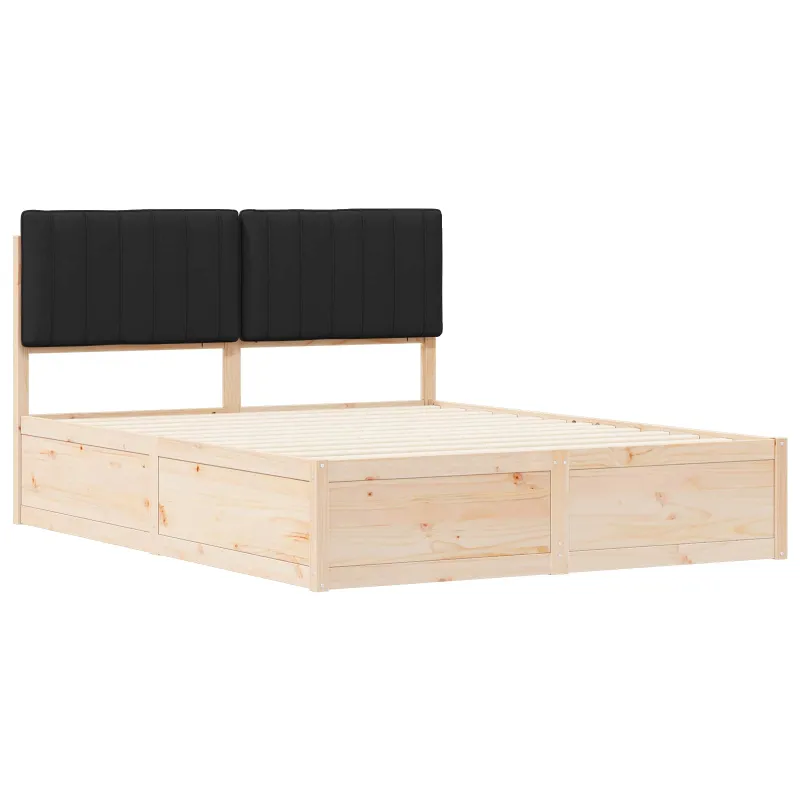 Lovo rėmas su apmuštu galvūgaliu Juoda 150 x 200 cm