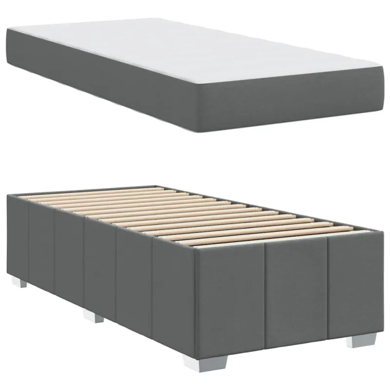 Lovos rėmas su čiužiniu Tamsiai pilka 90 x 200 cm audinys