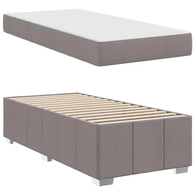 Lovos rėmas su čiužiniu Taupe 100 x 200 cm audinys