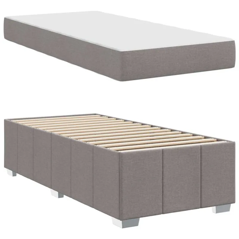 Lovos rėmas su čiužiniu Taupe 100 x 200 cm audinys