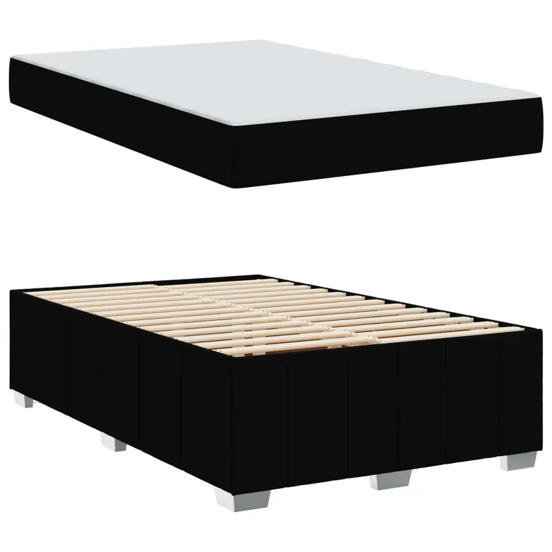 Lovos rėmas su čiužiniu Juoda 120 x 200 cm audinys