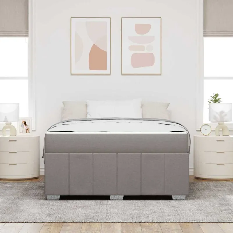 Lovos rėmas su čiužiniu Taupe 160 x 200 cm audinys