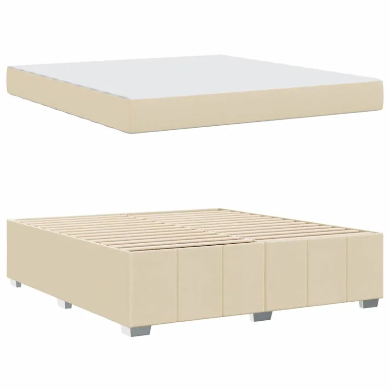 Lovos rėmas su čiužiniu Kreminė 180 x 200 cm audinys