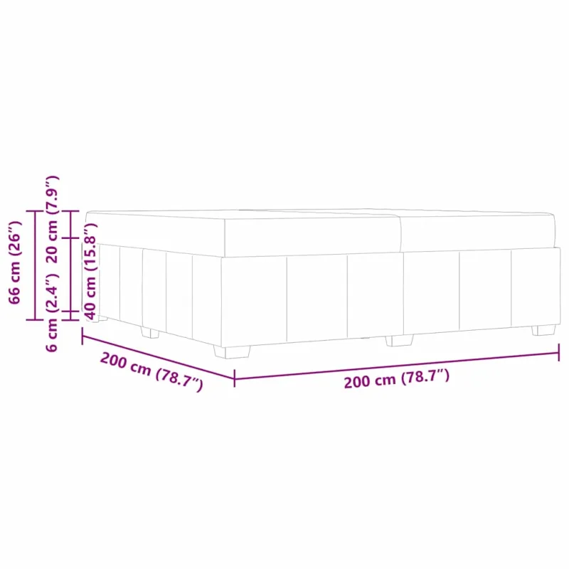 Lovos rėmas su čiužiniu Tamsiai pilka 200 x 200 cm audinys
