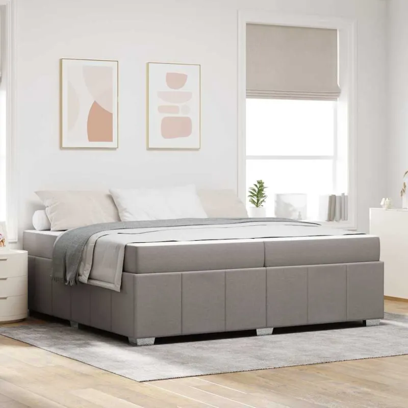 Lovos rėmas su čiužiniu Taupe 200 x 200 cm audinys