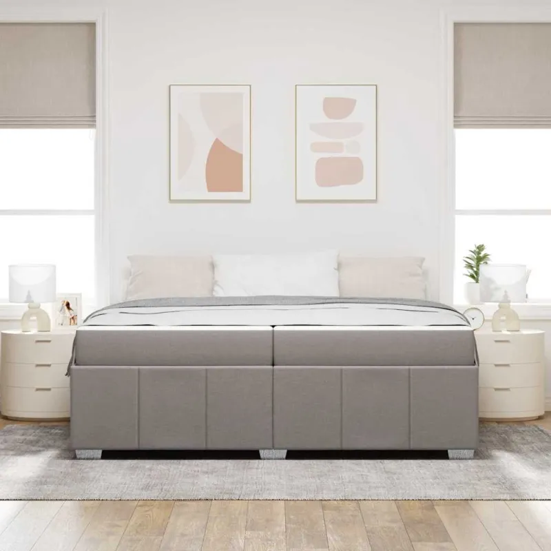 Lovos rėmas su čiužiniu Taupe 200 x 200 cm audinys