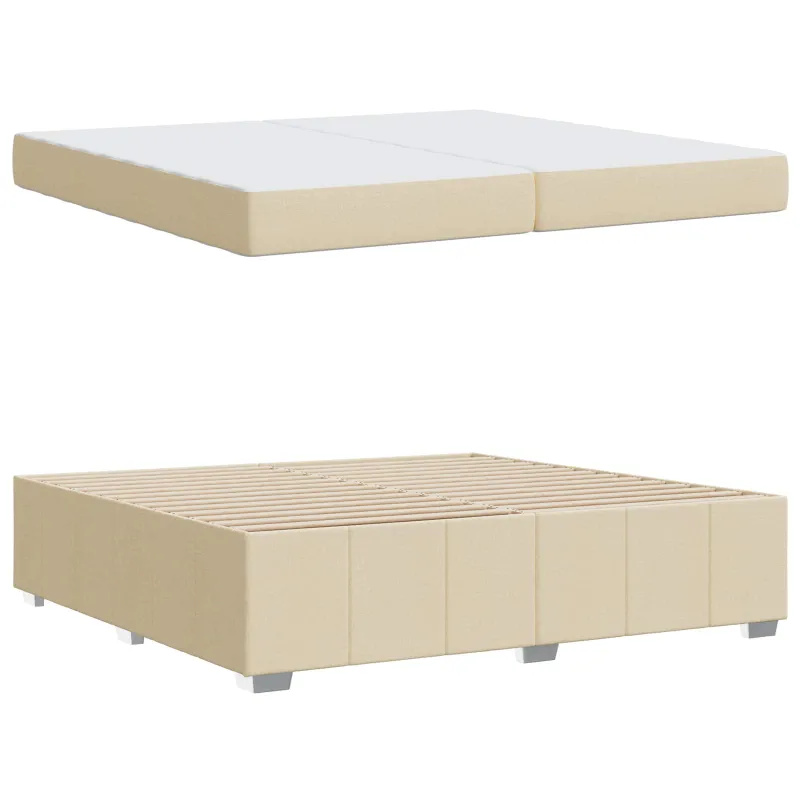 Lovos rėmas su čiužiniu Kreminė 200 x 200 cm audinys