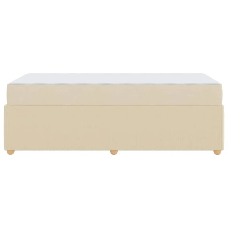 Lovos rėmas su čiužiniu Kreminė 80 x 200 cm audinys