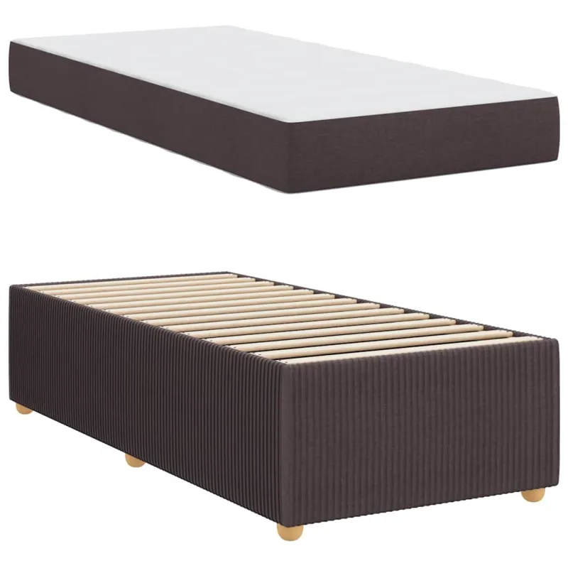 Lovos rėmas su čiužiniu Tamsiai rudas 90 x 200 cm audinys