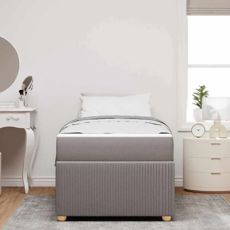 Lovos rėmas su čiužiniu Taupe 90 x 200 cm audinys
