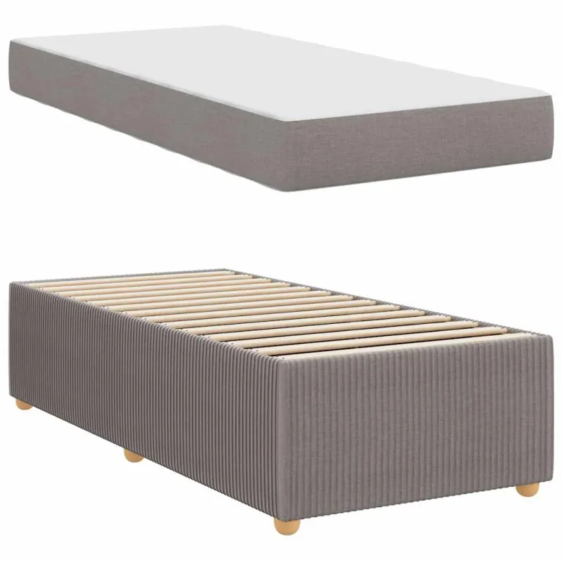 Lovos rėmas su čiužiniu Taupe 100 x 200 cm audinys