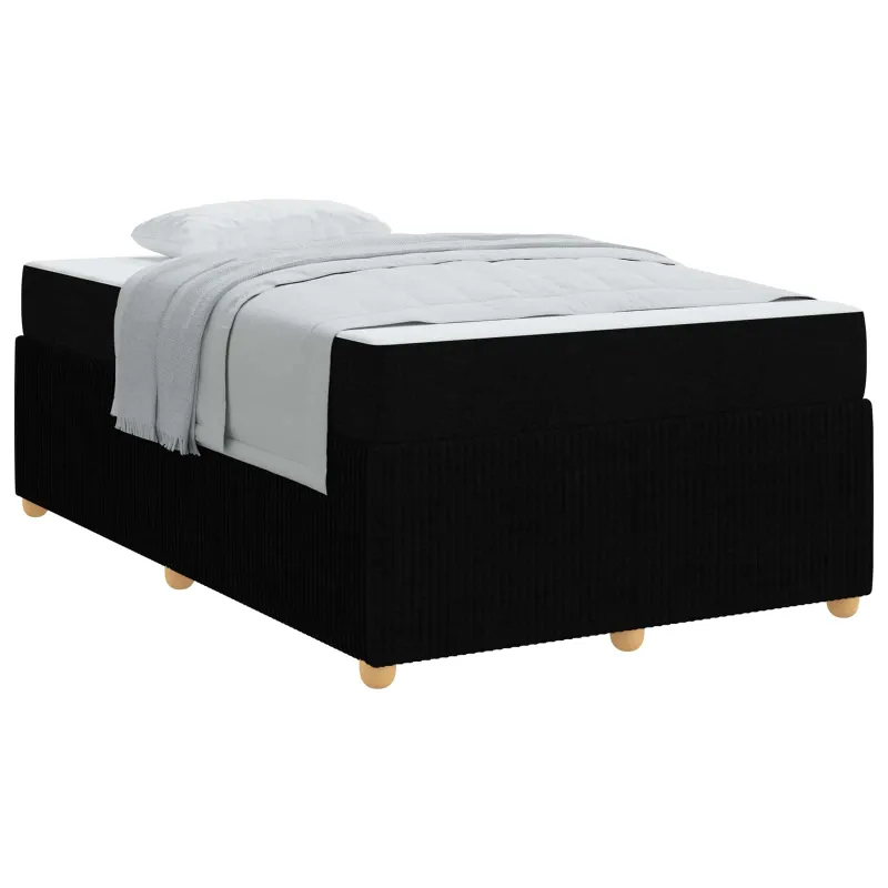 Lovos rėmas su čiužiniu Juoda 120 x 190 cm audinys