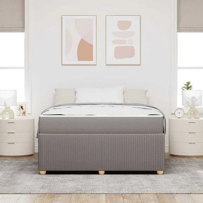 Lovos rėmas su čiužiniu Taupe 140 x 200 cm audinys