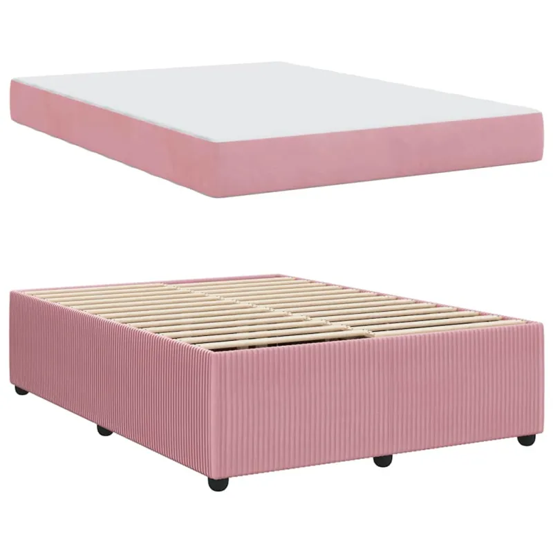 Lovos rėmas su čiužiniu Rožinė 140 x 200 cm audinys