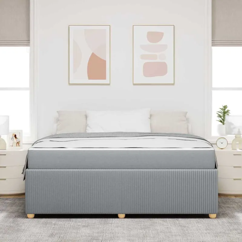 Lovos rėmas su čiužiniu Šviesiai pilka 180 x 200 cm audinys
