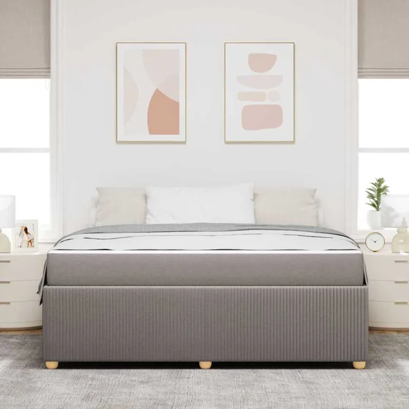 Lovos rėmas su čiužiniu Taupe 180 x 200 cm audinys