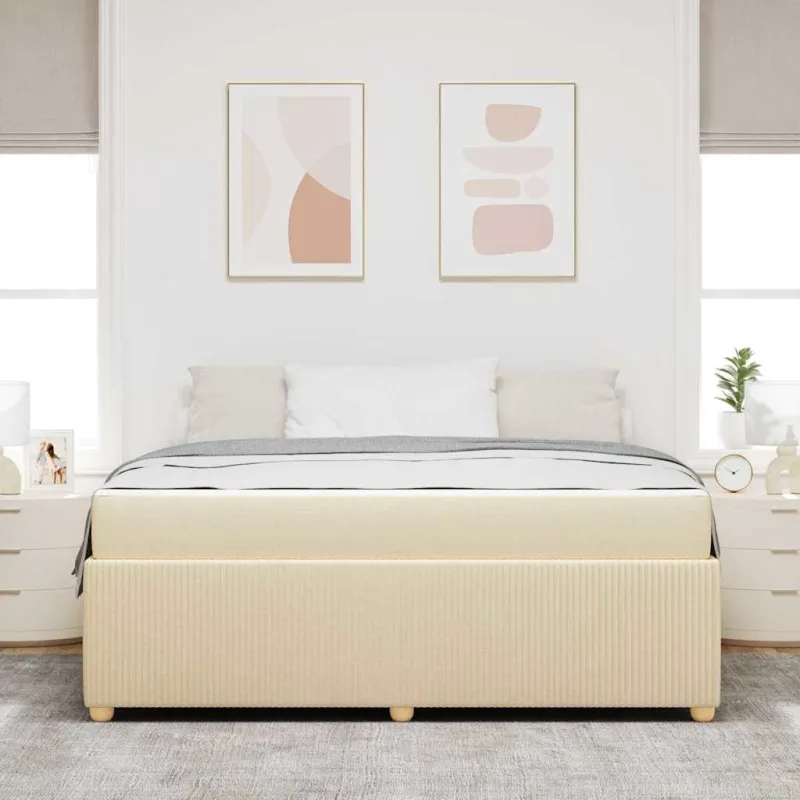 Lovos rėmas su čiužiniu Kreminė 180 x 200 cm audinys