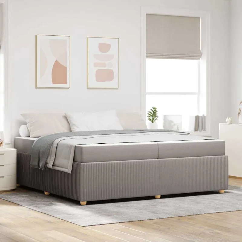 Lovos rėmas su čiužiniu Taupe 200 x 200 cm audinys