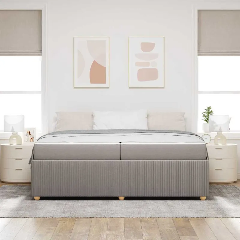 Lovos rėmas su čiužiniu Taupe 200 x 200 cm audinys