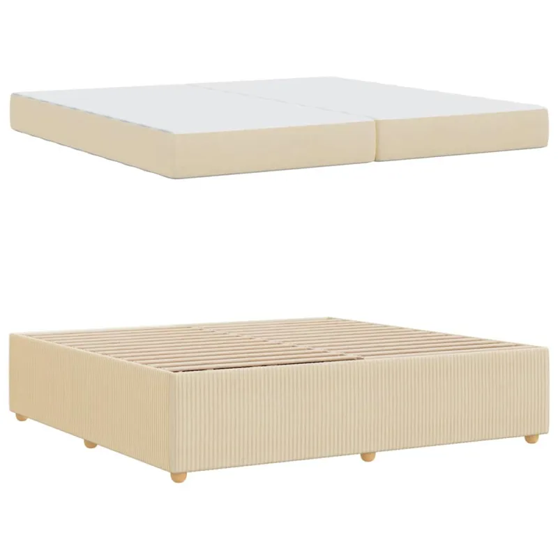 Lovos rėmas su čiužiniu Kreminė 200 x 200 cm audinys