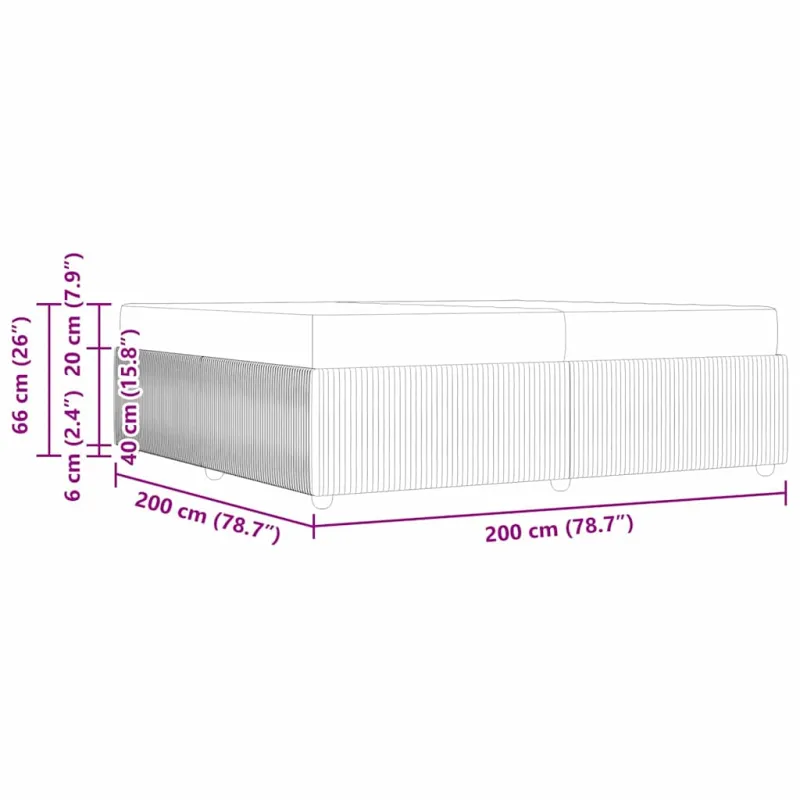 Lovos rėmas su čiužiniu Juoda 200 x 200 cm audinys