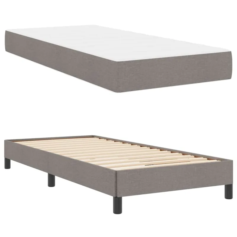 Kiemas lova su čiužiniu Taupe 90 x 200 cm audinys