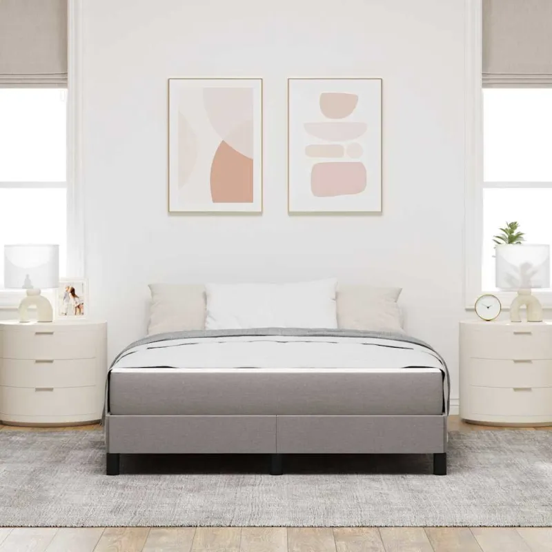 Kiemas lova su čiužiniu Taupe 140 x 190 cm audinys