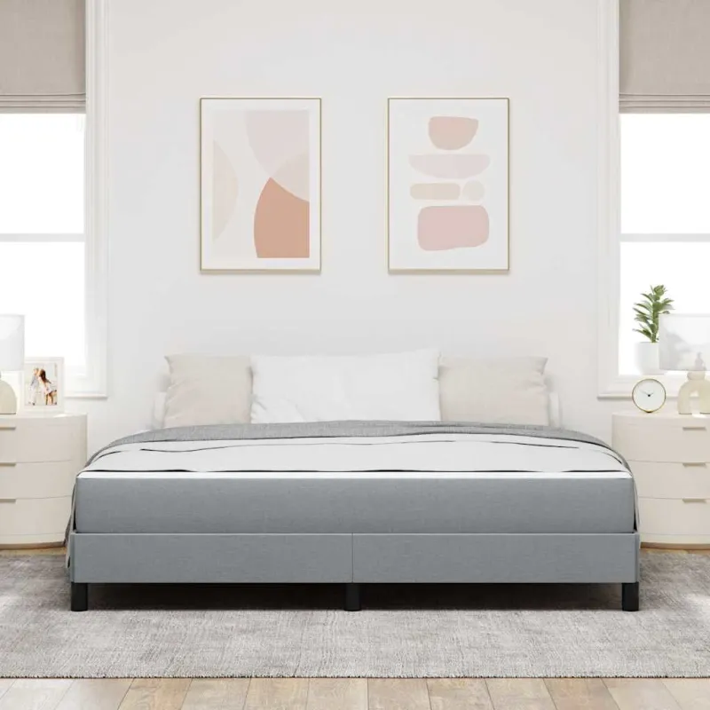 Kiemas lova Šviesiai pilka 180 x 200 cm audinys